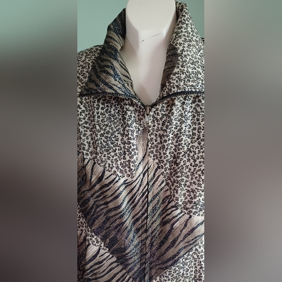 VINTAGE 60'S LEOPARD PRINT FULLY LINED  ADJUST JACKET/TOP 1 Size Jackets Galore - Picture 3 of 6